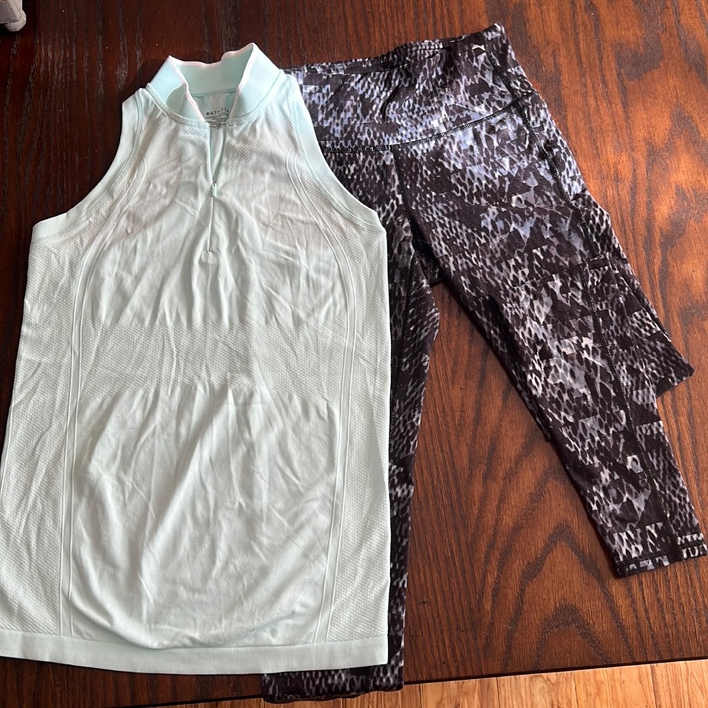 Athleta size x-small leggings & shirt.